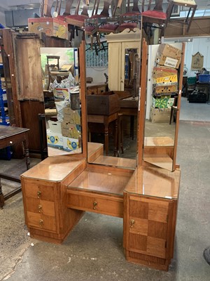 Lot 3019 - An Art Deco style teak dressing table, 20th...