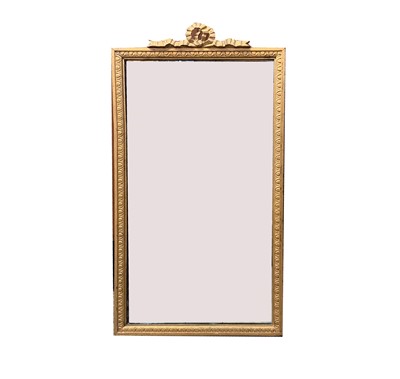 Lot 3058 - A giltwood rectangular wall mirror, 19th...