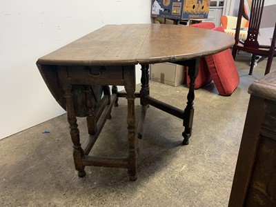 Lot 48 - An oak gateleg dining table, late 17th/early...