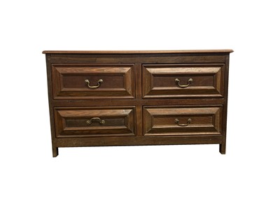 Lot 3063 - An oak chest of drawers, with four short...