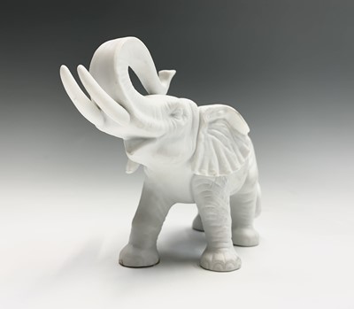 Lot 864 - A Herend porcelain elephant, having blue scale...