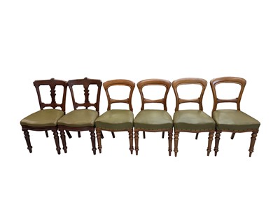 Lot 3068 - A set of four Victorian mahogany dining chairs...