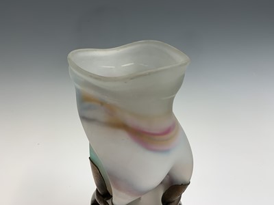 Lot 1007 - A 20th century art glass vase, of misshapen...