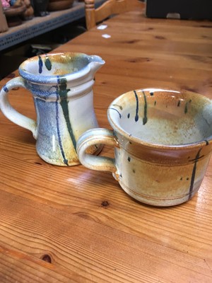 Lot 25 - Kiltrea pottery jug and mug, wold pottery milk...