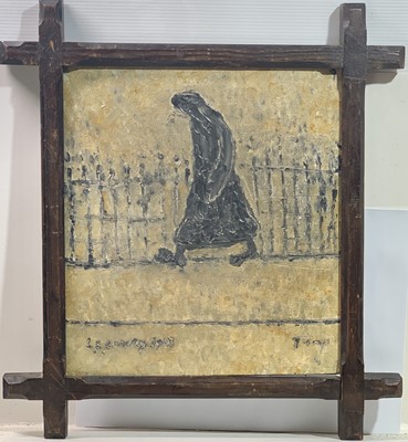 Lot 677 - Lowry ?? Tramp Oil on Panel Copious...