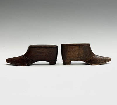 Lot 51 - A pair of Victorian treen shoes. Height 4cm,...