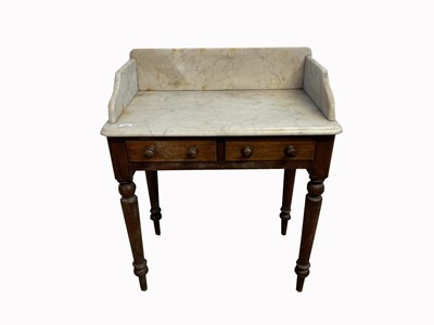 Lot 3085 - A Victorian mahogany marble top washstand,...