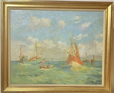 Lot 31 - Hugh E. RIDGE (1899-1976) Fishing Boats, St...