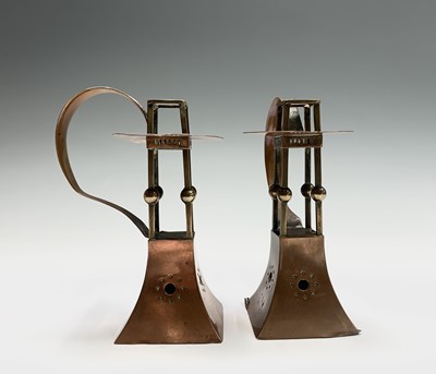 Lot 86 - A pair of stylish Jugendstil copper...