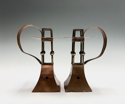 Lot 86 - A pair of stylish Jugendstil copper...