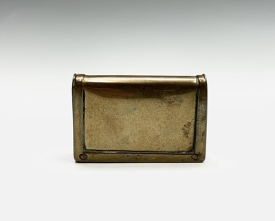 Lot 182 - A Georgian brass snuff box, engraved 'May...