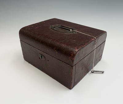 Lot 156 - A late Victorian leather covered vanity box,...