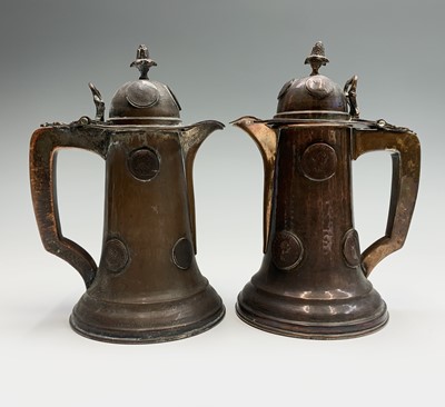 Lot 203 - A pair of unusual 19th-century copper lidded...