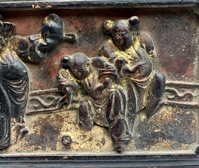 Lot 75 - A Chinese carved wood panel, early 19th...