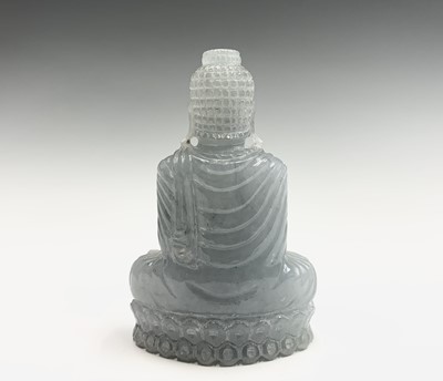 Lot 254 - A Chinese greenstone figure of Buddha, 20th...