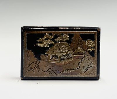 Lot 68 - A Japanese black lacquered cosmetic box, 19th...