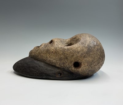 Lot 70 - An unusual carved wood tribal face mask,...