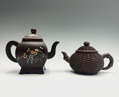 Lot 151 - Two Chinese Yixing pottery teapots, with seal...