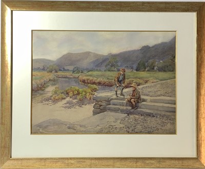 Lot 761 - Florence M. GILL (XIX-XX) Boys Fishing...