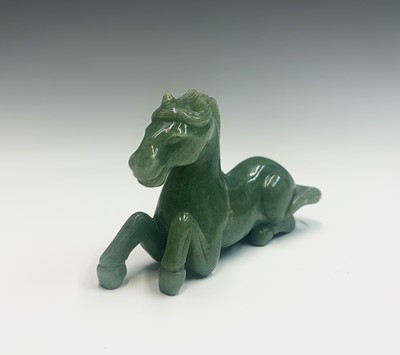 Lot 158 - A Chinese hardstone model of a horse, height 6....