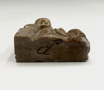 Lot 164 - A small Chinese hardstone carving of a...