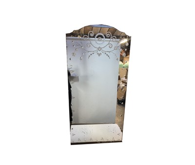 Lot 3096 - A Venetian style wall mirror, the arched plate...