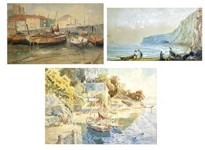 Lot 747 - A ROYSE Boats in a Sunlit Cove Watercolour...