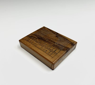 Lot 1022 - Five Jerusalem olive wood boxes, to include a...