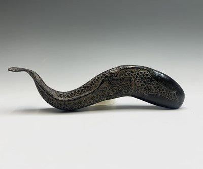 Lot 177 - A pair of Chinese bronze models of fish,...