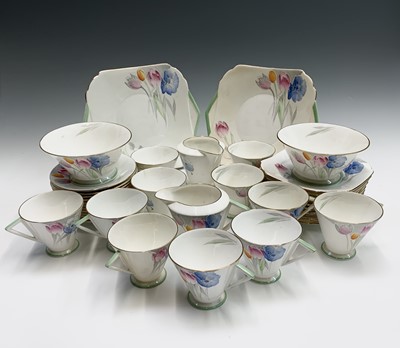 Lot 840 - A Shelley Art Deco period tea service,...