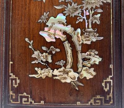 Lot 168 - A Chinese rosewood and mother of pearl inlaid...