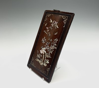 Lot 168 - A Chinese rosewood and mother of pearl inlaid...