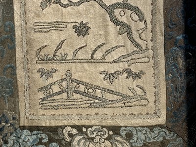 Lot 113 - Five Chinese silk embroidered pictures, 20th...