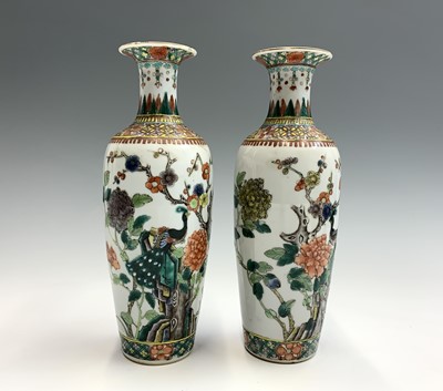 Lot 27 - A pair of Chinese famille verte porcelain...