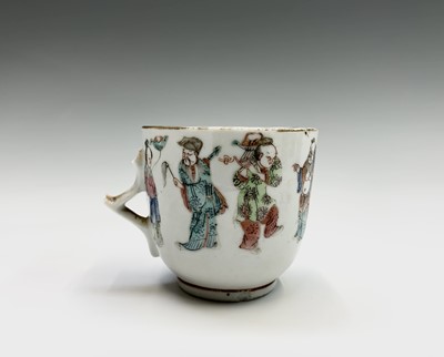 Lot 119 - Three Chinese famille rose porcelain cups and...
