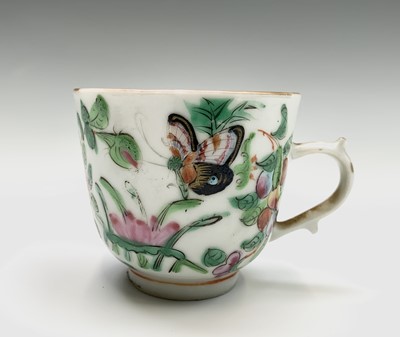Lot 119 - Three Chinese famille rose porcelain cups and...