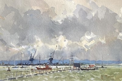 Lot 711 - Paul BANNING (1934) Stormclouds Over a Port...