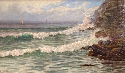 Lot 159 - James Lynn PITT (1875-1922) Waves Breaking on...
