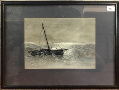 Lot 632 - A Victorian watercolour depicting a sailboat...