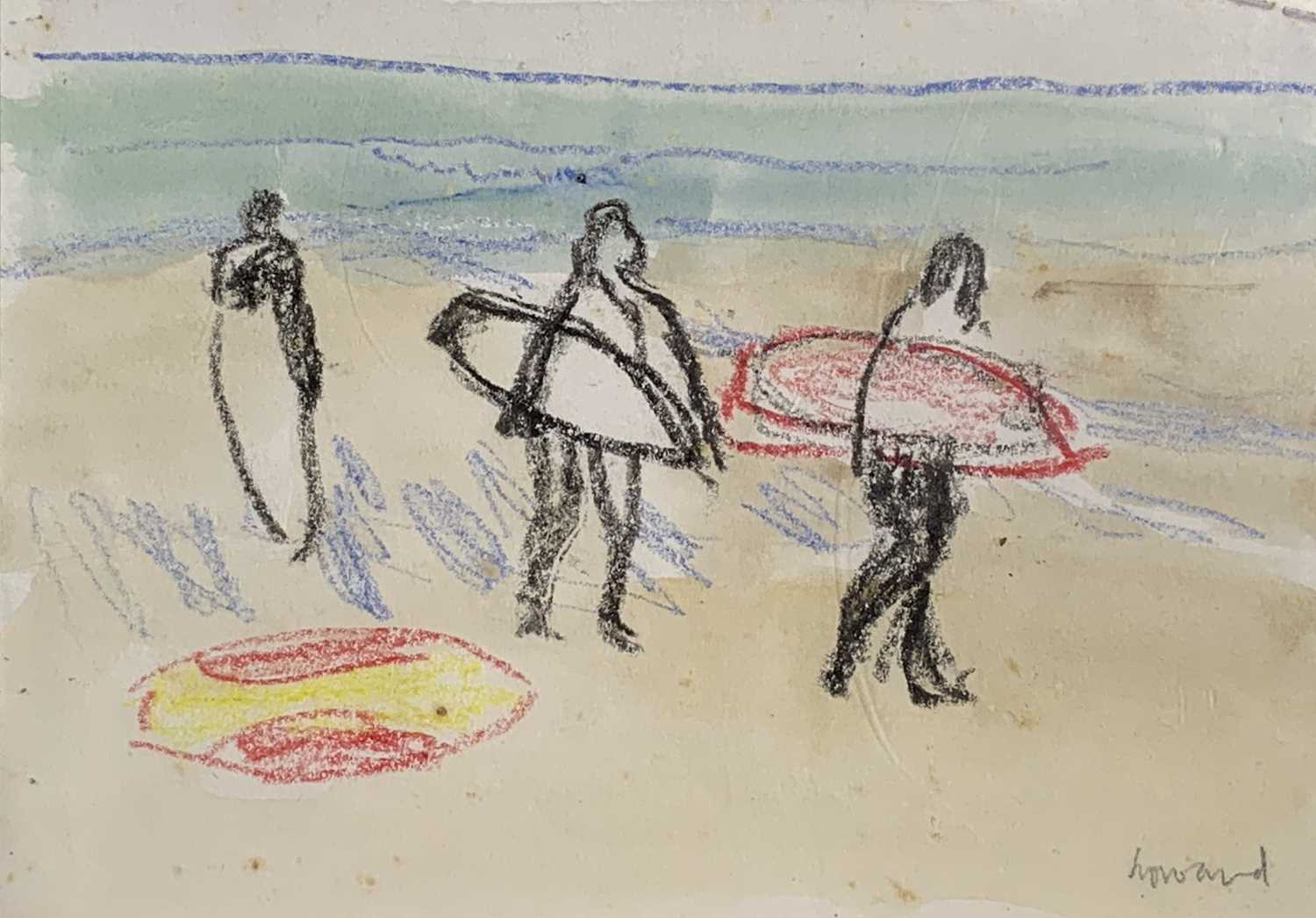 Lot 250 - Charles HOWARD (1922) Surfers Mixed media...