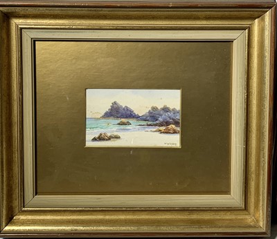 Lot 342 - W H DYER Beach Watercolour Signed together...