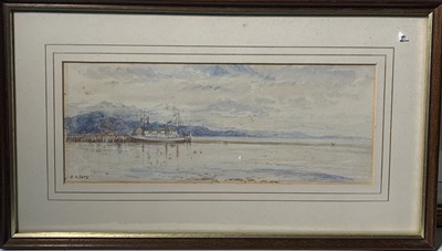 Lot 342 - W H DYER Beach Watercolour Signed together...