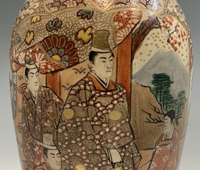 Lot 139 - A Japanese Satsuma pottery vase, circa 1900,...