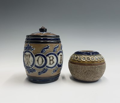 Lot 946 - A Doulton Lambeth stoneware tobacco jar and...