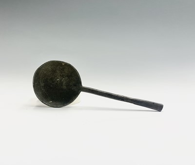 Lot 146 - A 17th century pewter spoon, with slighted...