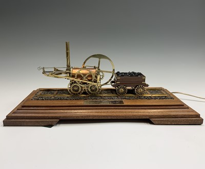Lot 23 - A copper and brass model of Richard Trevithick'...