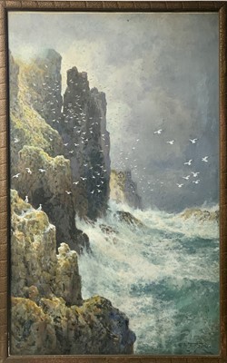Lot 75 - Arthur SUKER (1857-1940) Cliffs Watercolour...