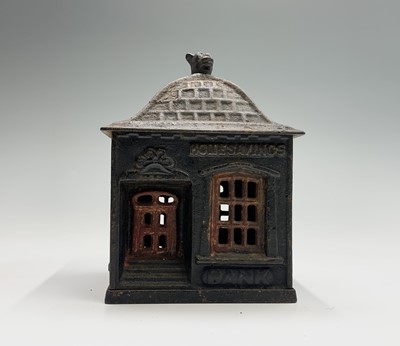 Lot 48 - An American painted cast iron 'Home Savings...