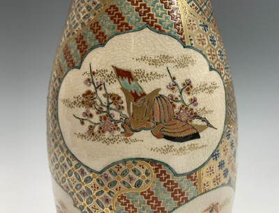Lot 80 - A Japanese Satsuma vase, Meiji Period, with...