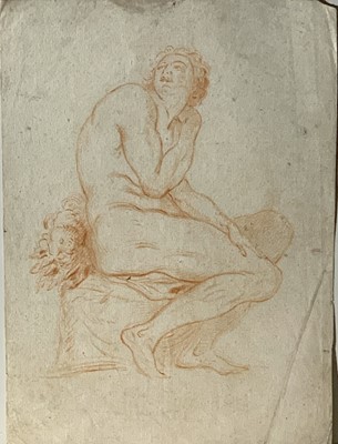 Lot 577 - Old Master Drawing Seated Figure Red Conte 25...